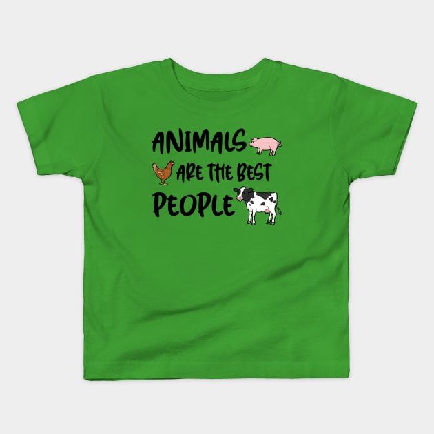 Animals are the Best People Kids T-Shirt by mcillustrator